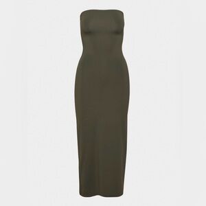 Aritzia Dark Olive Contour Maxi Dress